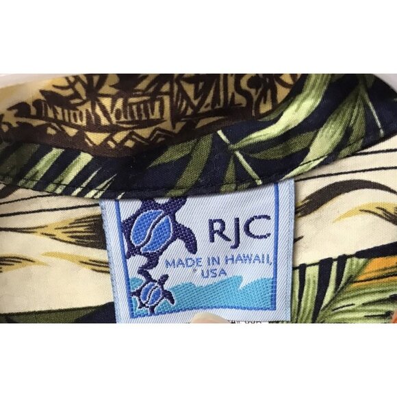 RJC Boys Authentic Hawaiian Button Down Shirt Size 8 Coconut Shell Buttons EUC - Picture 3 of 5